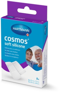 Plasturi Cosmos Soft Silicone, 2 dimensiuni, 8 bucati, Hartmann