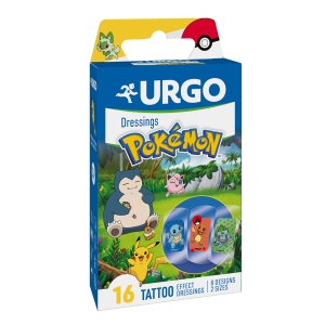 Plasturi pentru copii Pokemon Tattoo, 16 bucăți, Urgo