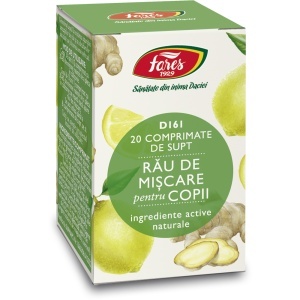 Rau de miscare pentru copii D161, 20 comprimate, Fares - Img 1