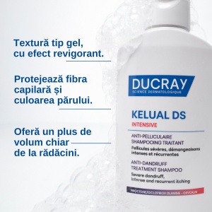 Sampon Tratament Anti-Matreata Severa si Anti-Mancarimi Kelual DS Intensive, 100 ml – Ducray - Img 2