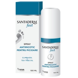 Santaderm 4feet spray antimicotic pentru picioare, 100 ml, Viva Pharma