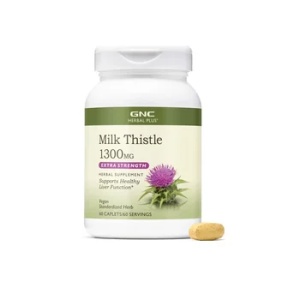 Silimarină 1300 mg Herbal Plus® Milk Thistle, 60 tablete, GNC