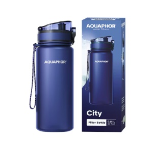 Sticla filtranta Aquaphor City 650 ml, Bleumarin, cu filtru inclus 150 L - Img 3