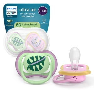 Suzeta Ultra Air Pacifier Philips Avent, Pisică/Frunza, 6-18 luni, SCF087/13, 2 bucăți, Philips
