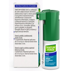 Tantum Verde Duo Spray Bucofaringian 1,5 mg/ml + 5 mg/ml, 15 ml, Angelini - Img 4