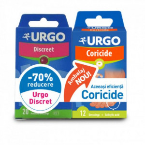 Urgo Coricide x 12 plasturi+70% off Urgo Discret x20 buc