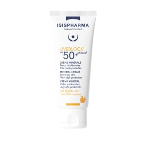 UVEBLOCK SPF 50+ Mineral Cream Protectie solara 100% minerala pentru piele sensibila 40 ml, IsisPharma - Img 1