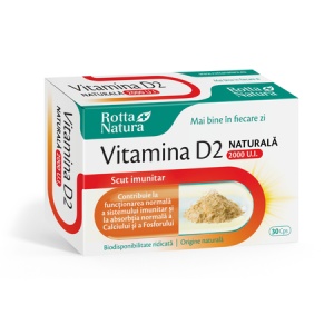 Vitamina D2 narurala, 2000UI, 30 capsule, Rotta Natură