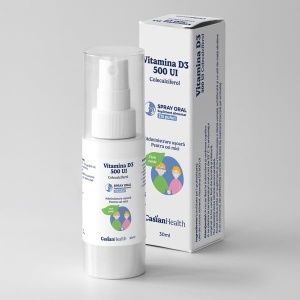 Vitamina D3 500 UI spray oral, 30 ml Casianhealth - Img 2