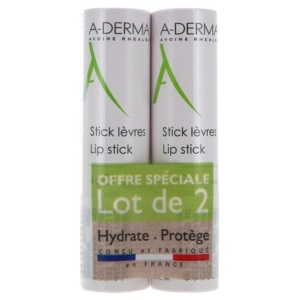ADERMA Stick de buze hidratant, 2 x 4 g - pentru buze uscate si iritate