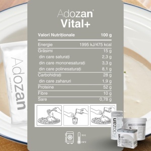 Adozan Vital+ Pudră Nutritivă Completă cu Fibre și Proteine, Gust Neutru, 10 g - Img 3