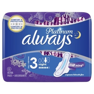 Always Platinum Night Absorbante de Noapte, 6 bucăți