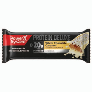 Baton proteic 20% ciocolata alba cu caramel, 55g, Power System