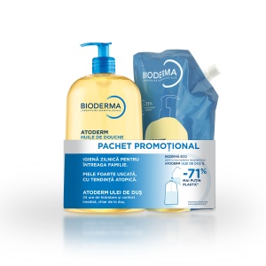 Bioderma Atoderm Pachet Ulei 1l + Ulei Rezerva Eco 1l