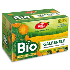 Ceai de galbenele Bio, 20 plicuri, Fares