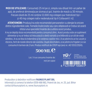 Colagenus Articulatii Forte, colagen lichid, 500 ml, Faunus Plant - Img 11