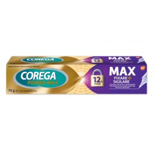 Crema adeziva pentru proteza dentara Corega Power Max Fixare + Sigilare, 70g - Img 1