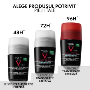 Deodorant roll-on antiperspirant pentru barbati Homme Control Extrem 72H, 50 ml, Vichy - Img 11
