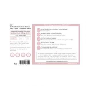 Enroush absorbante normale din bumbac organic, 12 buc - Img 3