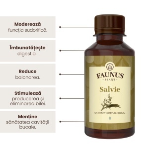 Faunus Tinctura Salvie - pentru echilibru hormonal și sistem digestiv sănătos, 200 ml - Img 5