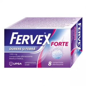 Fervex Durere si Febra Forte 1000 mg, 8 comprimate efervescente, Upsa - Img 3