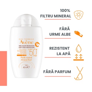 Fluid mineral pentru protectie solara SPF 50+, 40 ml, Avene - Img 3