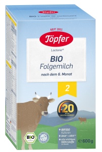 Formula de lapte praf Topfer 2 Bio de la 6 luni, 600 g