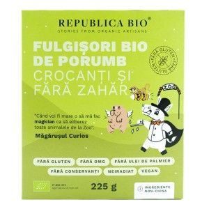 Fulgisori Bio de porumb crocanti fara zahar si fara gluten, 225g, Republica Bio - Img 1