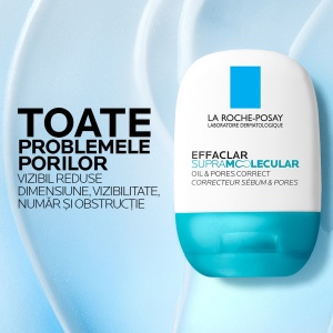 Gel-crema matifiant pentru exces de sebum si pori vizibili Effaclar Supramolecular, 40 ml, La Roche-Posay - Img 6