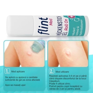 Gel Roll-On Calmant pentru Înțepături de Insecte Flint Med, 10 ml, Kyberg - Img 3