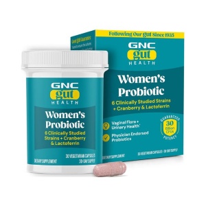 GNC Gut Health Women - Probiotic cu merisor, lactoferrina si culturi vii, 30 capsule