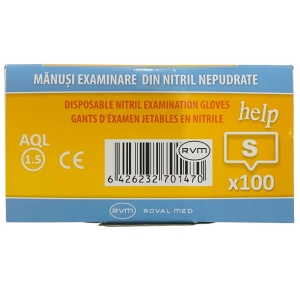 Help Mănuși de Examinare din Nitril Nepudrate, Mărimea S, 100 bucăți - Img 3