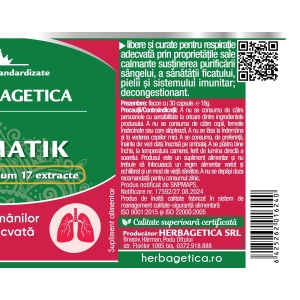 Herbagetica Astmatik, 30 capsule - Img 3