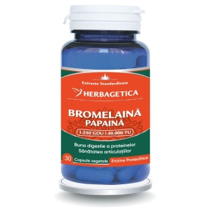 Herbagetica Bromelaina & Papaina, 30 capsule