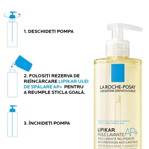 La Roche-Posay Lipikar Ulei de Spalare AP+ Reincarcare 400ml – Piele uscata si atopica - Img 5