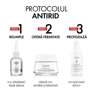 Liftactiv H.A. Crema antirid pentru ten uscat cu acid hialuronic pur, 50ml, Vichy - Img 6