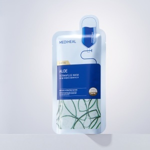 Mască de față tip pentru calmare, Dermaplus Aloe Sheet Mask, 22 ml, Mediheal - Img 2