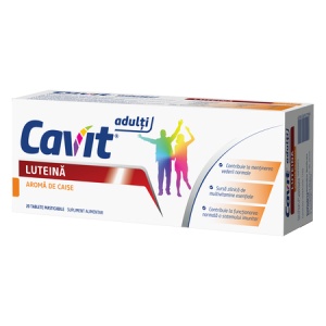 Multivitamine pentru adulți cu luteină Cavit, 20 comprimate masticabile, Biofarm