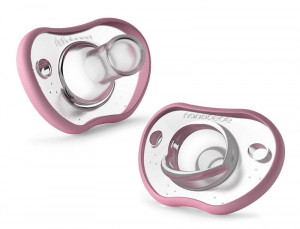 NANOBEBE Suzete din silicon flexibile 0-3luni+ x 2buc, Roz