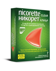 Nicorette Clear 15 mg/16 h plasturi transdermici, 7 bucati - Img 1