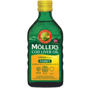 Omega 3 ulei ficat de cod cu aroma de lamaie Family, 500 ml, Mollers
