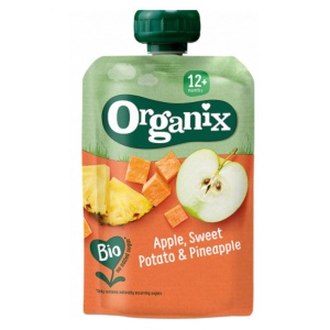 Organix Piure Bio de Mere, Cartof Dulce și Ananas, de la 12 luni, 100 g