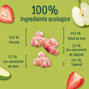 Organix Puffcorn Snack Bio cu Căpșuni și Mere, de la 12 luni, 4 x 10 g - Img 3