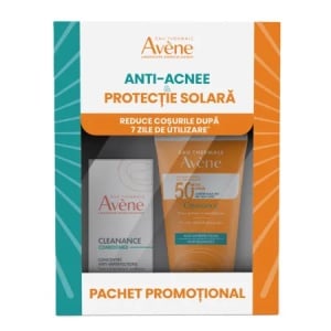 Pachet Avene Comedomed 30 ml + Crema SPF50+ 50 ml Cleanance – pentru ten acneic, gras sau mixt - Img 1