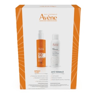 Pachet Spray pentru Protecție Solară SPF 50, 200 ml + Apă Termală Spray, 150 ml, Avene - Img 2