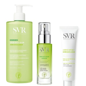 Pachet SVR Sebiaclear – Crema curatare + Serum corector + Crema SPF50