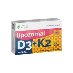 Remedia Lipozomal D3 2000 UI + K2 75 mcg, 30 capsule