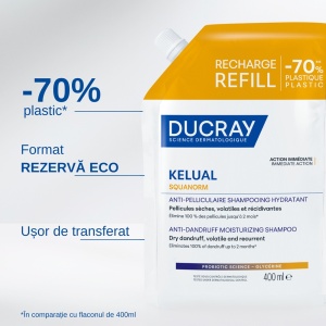 Rezerva Eco Sampon Anti-Matreata Uscata Kelual Squanorm, 400 ml – Ducray - Img 4