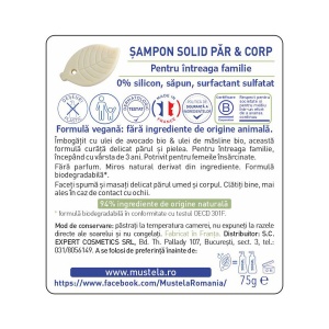 Șampon Solid pentru Păr și Corp, 75 g, Mustela - Img 2