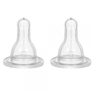 Set de doua tetine din silicon rotunde, anticolici, nr. 1, cod 298, Wee Baby